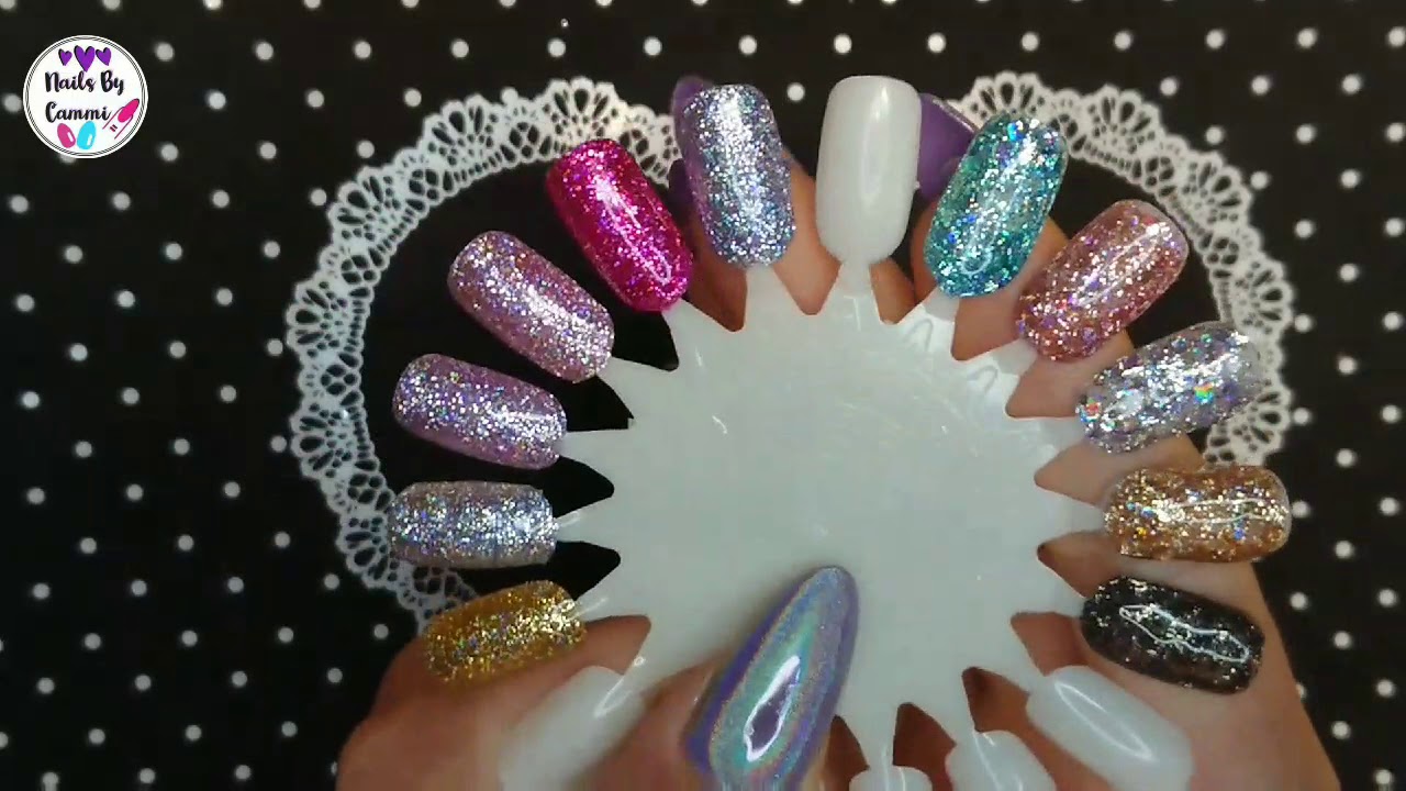 Modelones and Azure glitter gels swatches