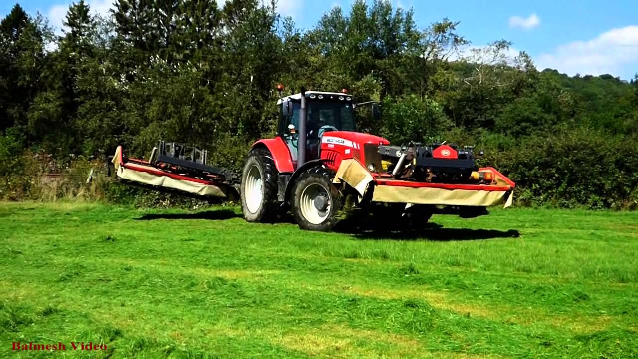 Mowing ThirdCut Silage Two Tractors and Four Mowers. YouTube