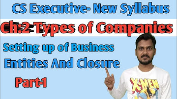 Types of Companies II Lec.1,Ch-2 II CS Executive II Setting up of Business Entities and Closure