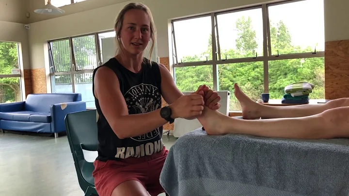 Foot reflexology. Deep foot massage using tools pa...