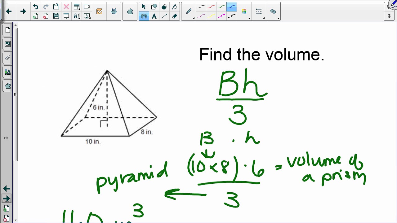 Volume of pyramids and cones worksheet picture