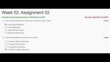 NPTEL Programming In Java Programming Assignment July 2024 Swayam Week 02 Quiz Assignment