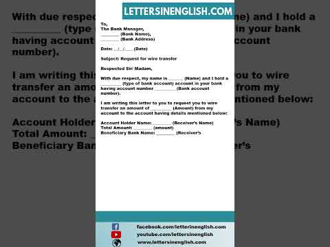 Request Letter To Bank For Wire Transfer – Sample Letter Requesting Wire Transfer