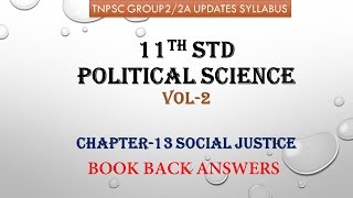 Social Justice / 11th STD Political science / Book Back Answer / TNPSC Group 2/2A