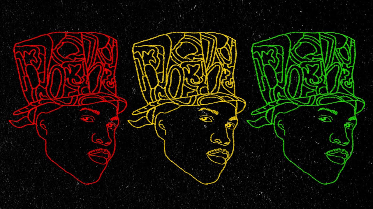 Red, yellow and green hand drawn portraits of Jamaican reggae & dancehall artist Barrington Levy.