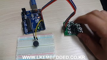 [LK임베디드] 아두이노 키트 E1 - 키 매트릭스, 수동부저 실습동영상