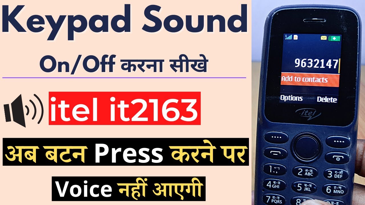 How To Turn Off Keypad Sound On Itel Keypad Mobile Itel It2163 Keypad