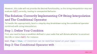 Mastering C#  String Interpolation and the Conditional Operator: Return Null When Needed