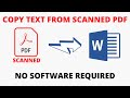 How to Copy Text from Scanned PDF Using Word