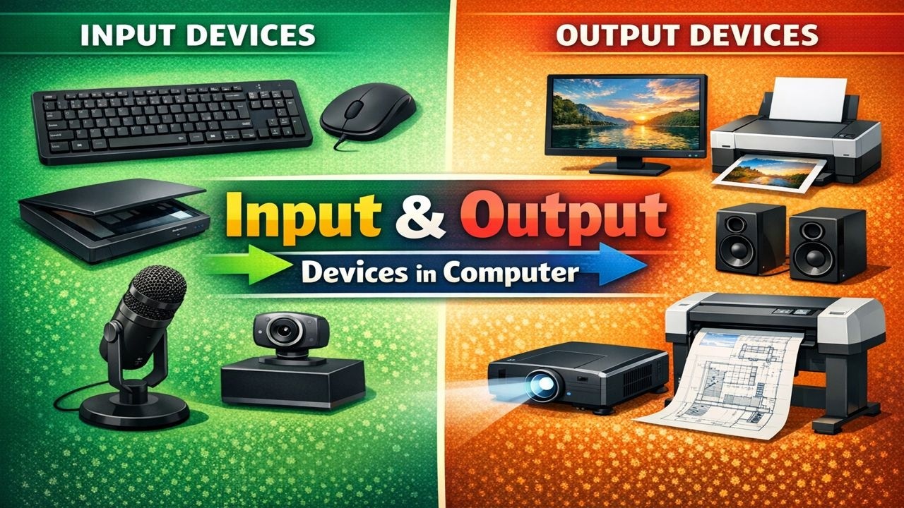 Input and Output Devices in Computer | Basic Computer Devices Explained ...