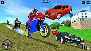 Sports Bike vs US Police Car Chase Bile Stunt Driving Simulator - Android Gameplay. screenshot 3