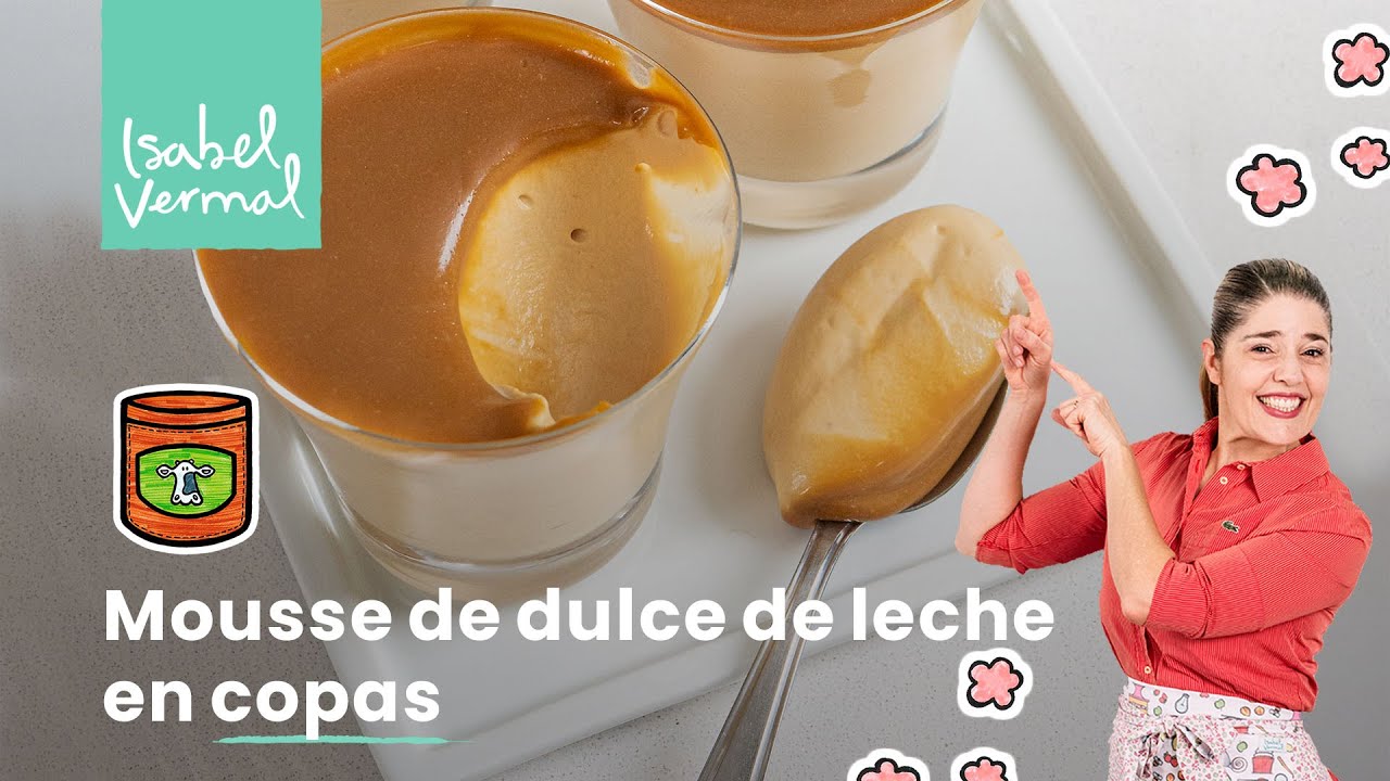 Mousse de dulce de leche en vasos