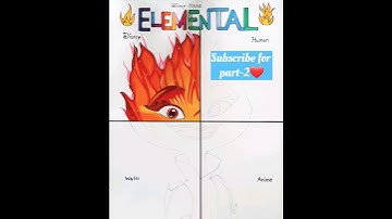 One drawing but 4 different styles🔥Ember Lumen🔥from *Elemental* part-1 #shorts
