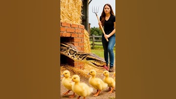 Brave Woman Saves Ducklings from Giant Python #PythonRescue  #DucklingRescue #CinematicShort