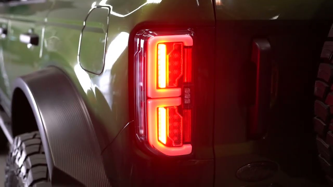 Spyder Headlight and Tail Lights on Lucky Green Bronco