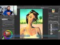 Girl At The Beach Digital Painting Process Video