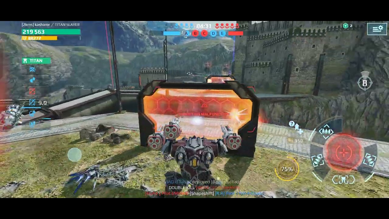 War Robots (Castle) The Bedwyr and Mars Fight 😈💪😎🔥 7 Kills and 4 Assists 