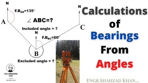 Calculation of Bearing From included Angles | Compass Surveying | Theodolite Traversing