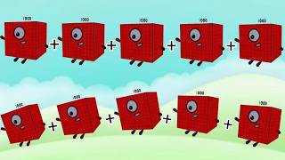 ADDING UP TO 10 BIG NUMBERBLOCKS | ADD TEN NUMBERS | hello george
