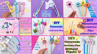 9 Easy cute pen decoration/how to make Camera pen/cute pen decoration athome/Scissor pen/Unicorn pen