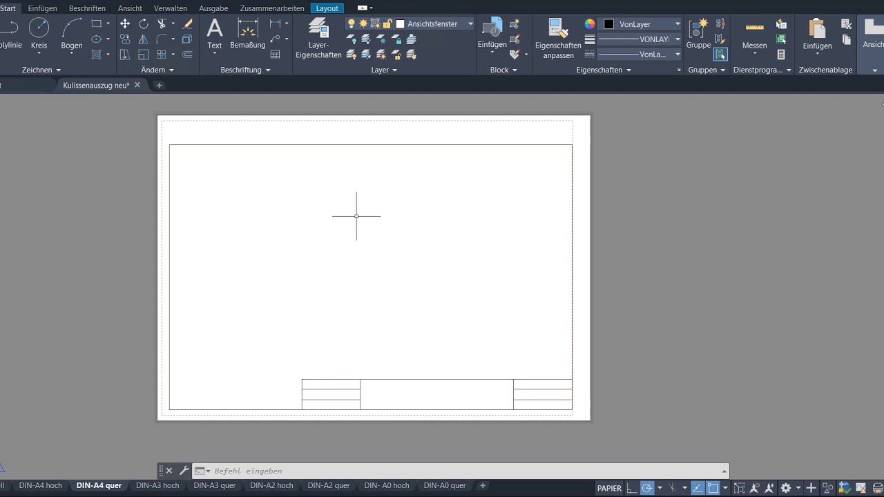 Autocad + Zeichnung auf´s Papier bekommen + vom Modell- in den Druckbereich wechseln!
