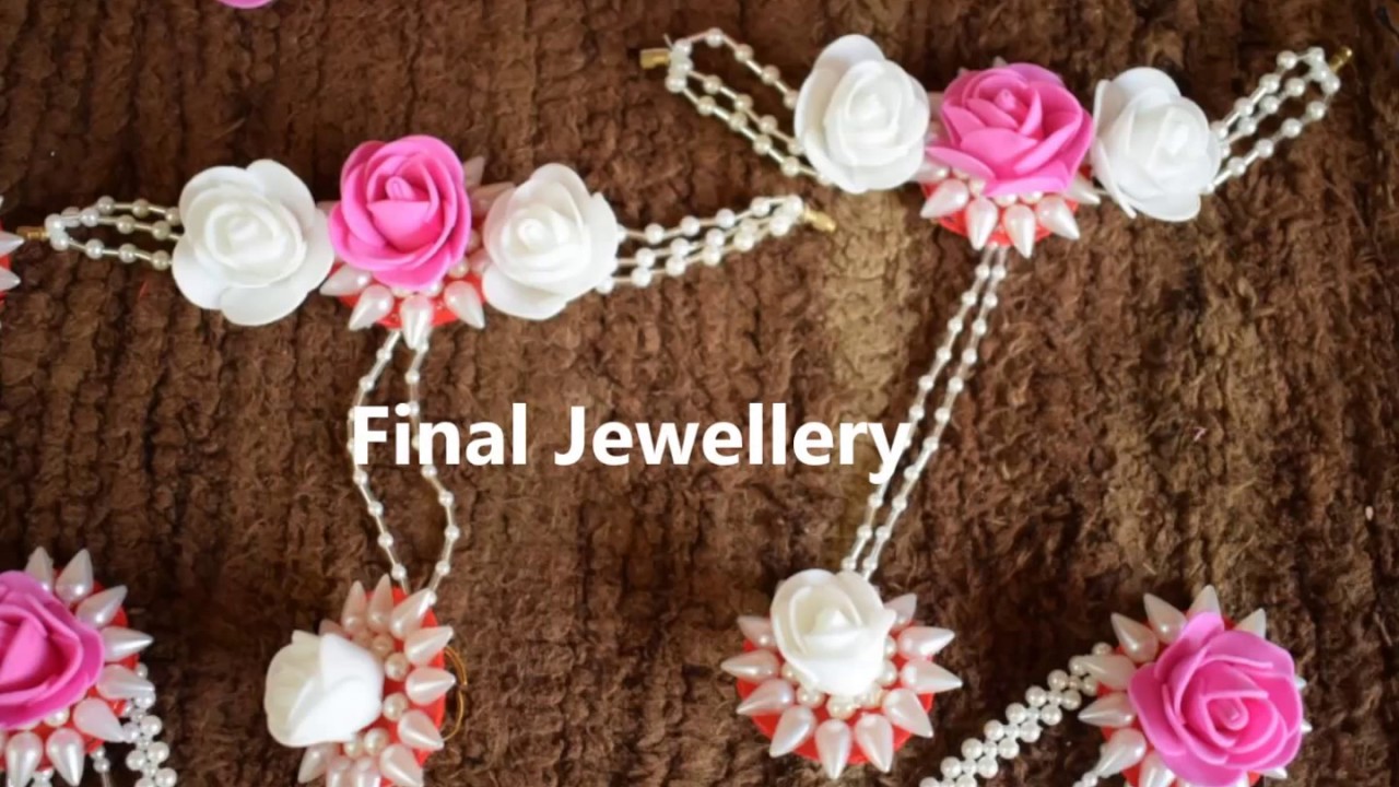 Artificial flowers jewellery making Bangles with finger ring for