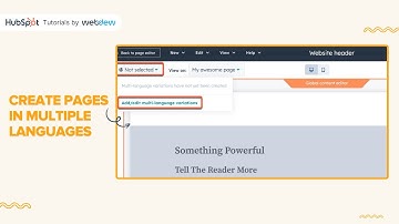 How to create pages in multiple languages in HubSpot
