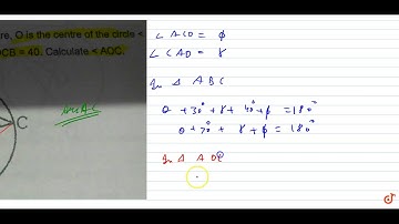 In the given figure,O is the centre of the circle `/_OAB=30^@` and `/_OCB=40^@`. Calculate `/_...