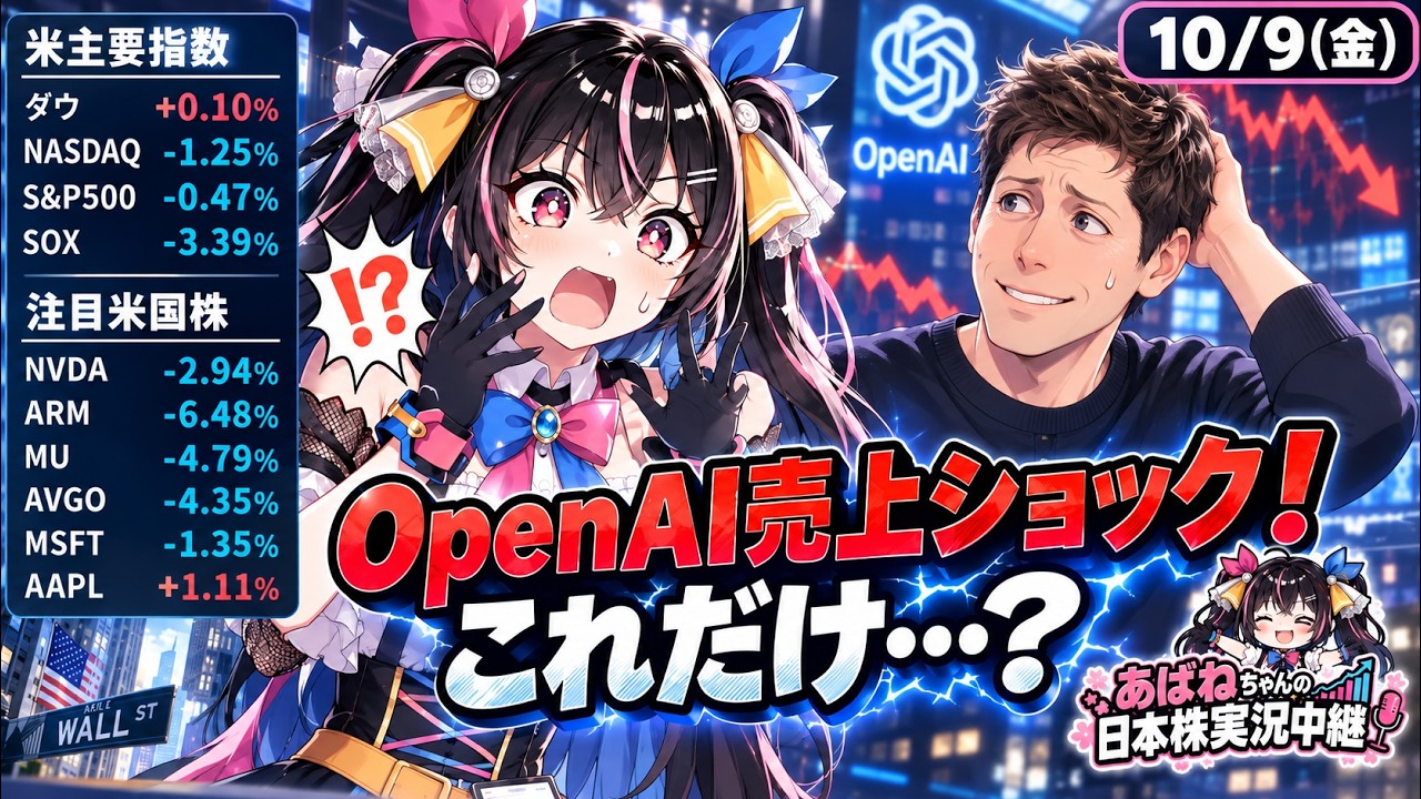 【10/09】 あばねちゃんの日本株実況中継 【配信569回目】