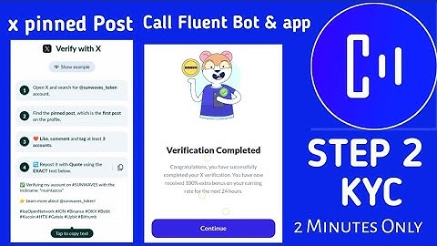 100% free booster by Call Fluent KYC 2 | x post verification kyc step by step || call fluent bot KYC
