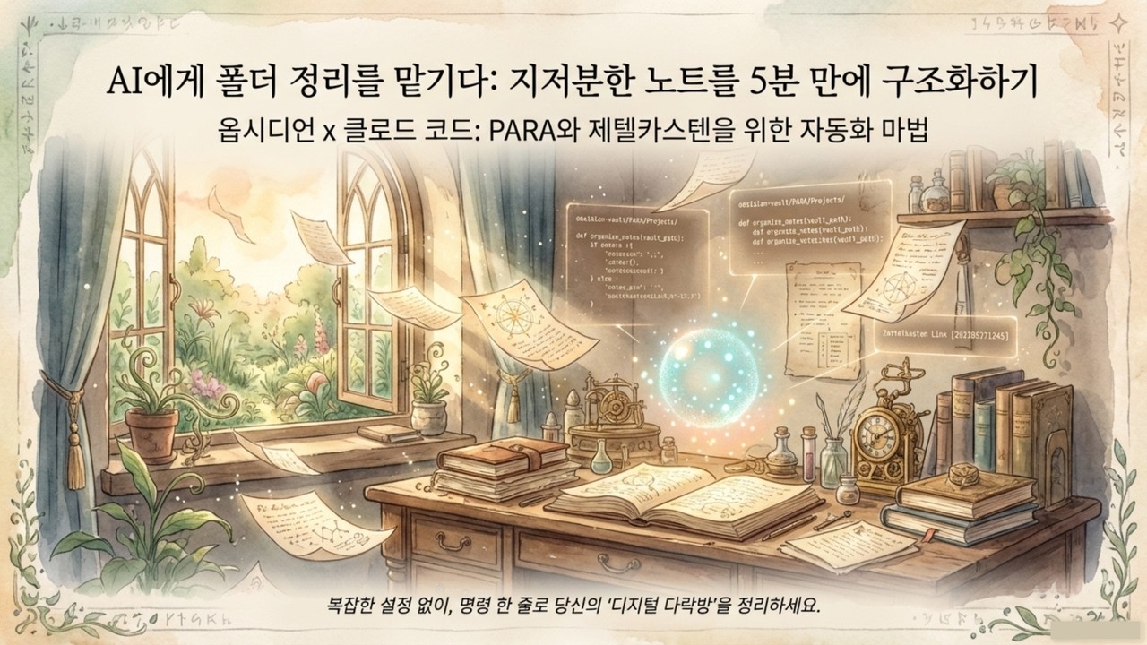 ⁣[Obsidian+AI] AI를 활용한 옵시디언 폴더 자동 정리 및 구조화 방법 | AI로 디지털 공동묘지를 두 번째 뇌로 되살리기