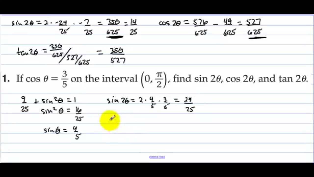 precalculus formulas