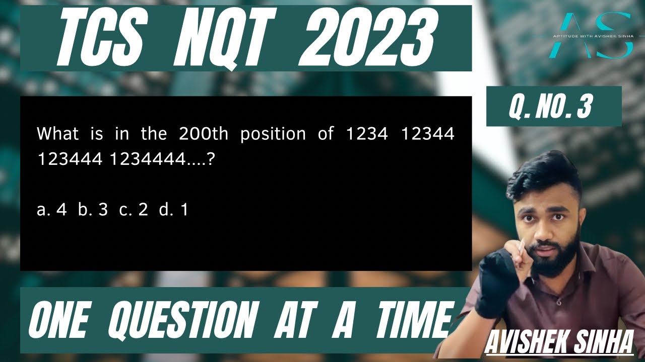 チャンス1234 What is in the 200th position of 1234 12344 123444  | TCS NQT
