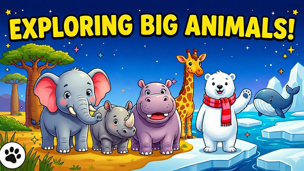 Big Animals Lesson for Toddlers | Kids Learning Video