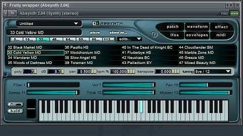 Absynth 2.04 VST synthesizer (Native Instruments) - Preview of 128 sound patches