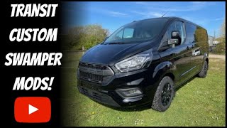 Ford Transit Custom Limited 2022 MODS! - Swamper Styling - FORD Grille, Black Alloy Wheels