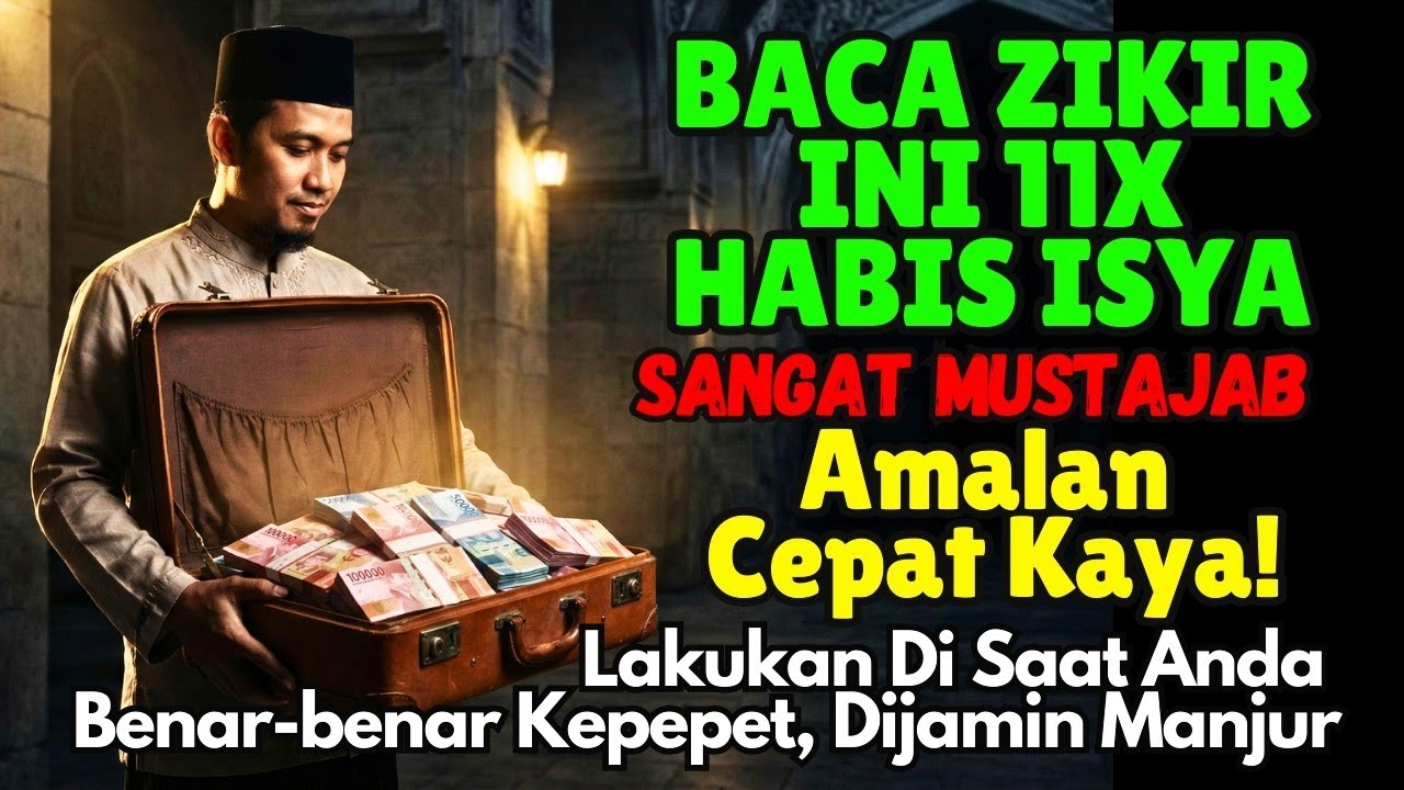 JANGAN HERAN‼️TIBA-TIBA KAYA hanya Dengan Amalkan Zikir Ini 11x Habis Isya 💵”