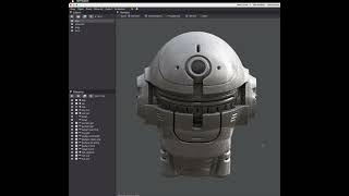 Sci-Fi mech head made in the SDF Modeler 3D editor
