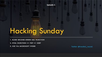 Hacking Sunday ep. 1 (SQLI, SSRF, XXE)