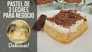 PASTEL DE 3 LECHES | Receta super fácil de TRES LECHES o GENOVESA | PORCION INDIVIDUAL PARA NEGOCIO