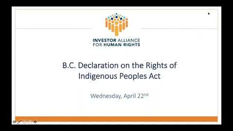 Investor webinar on B C  Declaration on the Rights of Indigenous Peoples Act