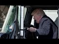 President trump hops into a truck cab