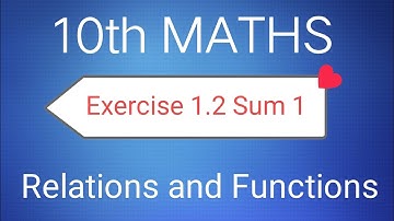 TN Class 10th Samacheer Maths | Exercise 1.2  Sum 1 | New Syllabus  |  Relations and Functions