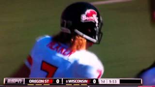 Negative yard punt by Oregon state vs Wisconsin