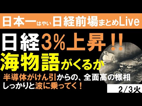 【第1663回2/3】【前場速報】日本一はやい日経Live‼情報てんこ盛りで相場把握ができます #日経平均 #株式投資 #live