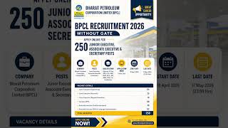 🔥 BPCL Recruitment 2026 Notification #BPCL #BPCLRecruitment2026 #PSUJobs #GovernmentJobs #trending
