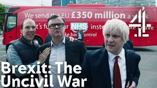 Brexit: The Uncivil War  Benedict Cumberbatch (as Dominic Cummings) Shows Brexit Bus to Boris