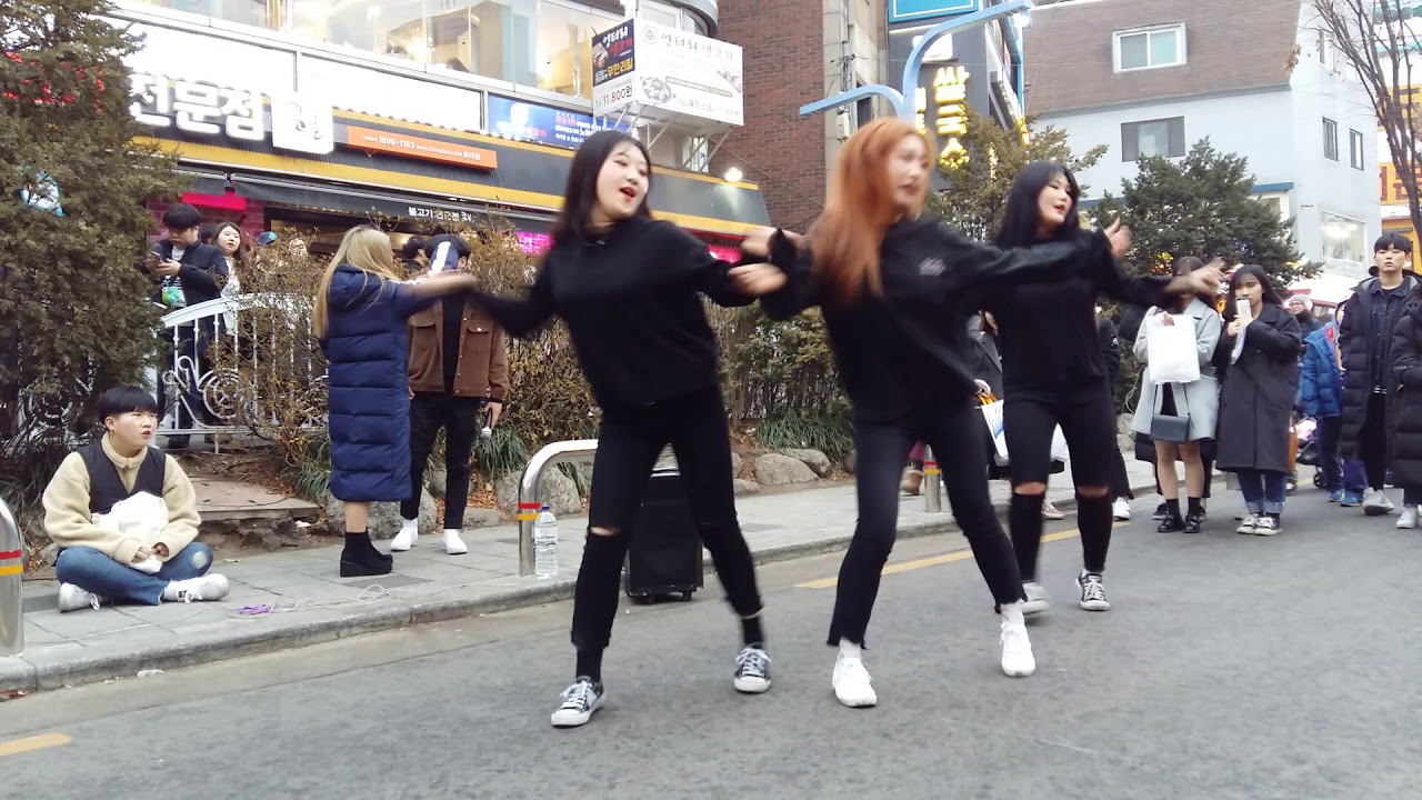 2018.2.23&걷고싶은거리&홍대&신신포차앞&버스킹&댄스팀&Girlish&by큰별