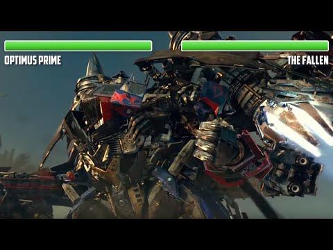 Optimus Prime vs. The Fallen and Megatron WITH HEALTHBARS | Final Battle | HD | Transformers: RotF