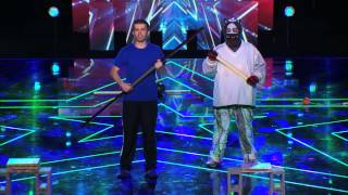Dustin's Dojo  Comedy Karate Act Defends Golden Buzzer Save   America's Got Talent 2014